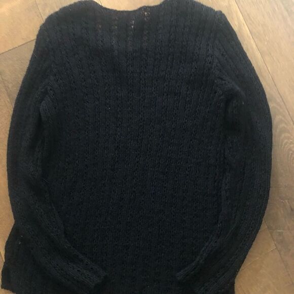 J Jill black see through sweater longer length - Picture 3 of 4